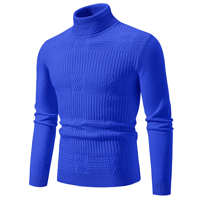 Men's High Neck Knit Sweater – Slim Fit Thermal Pullover For Layering Essentials_viptrois.com