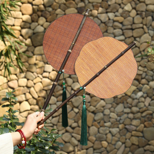 Handmade Bamboo Fan Chinese Lacquer Group Fan Ornaments Antique Hanfu Pu Fan Cool Fan Curable Foldable Waist Fan