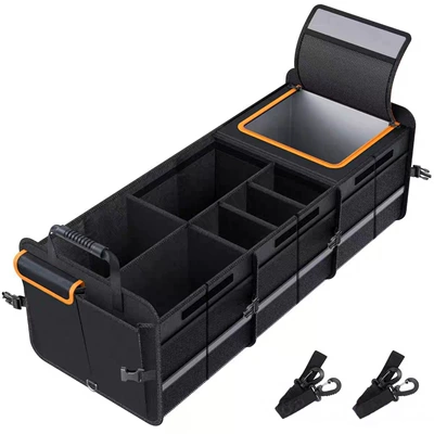 Cross-Border Best-Selling Trunk Organizer Car storage bag/box - black-box-with-thermal-bag