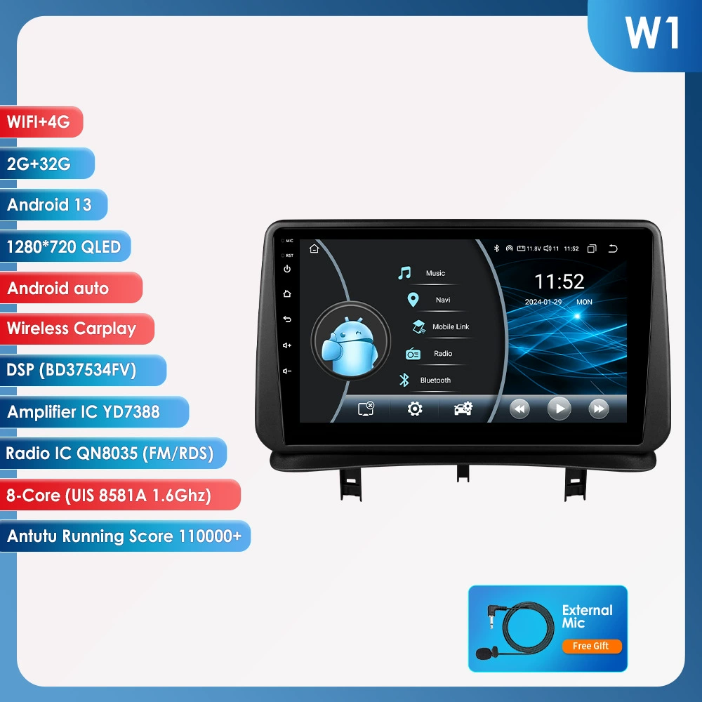 Кроссбордные товары 9 дюймов, подходит для 05-14 Renault Clio 3 Android GPS навигатор с большим экраном