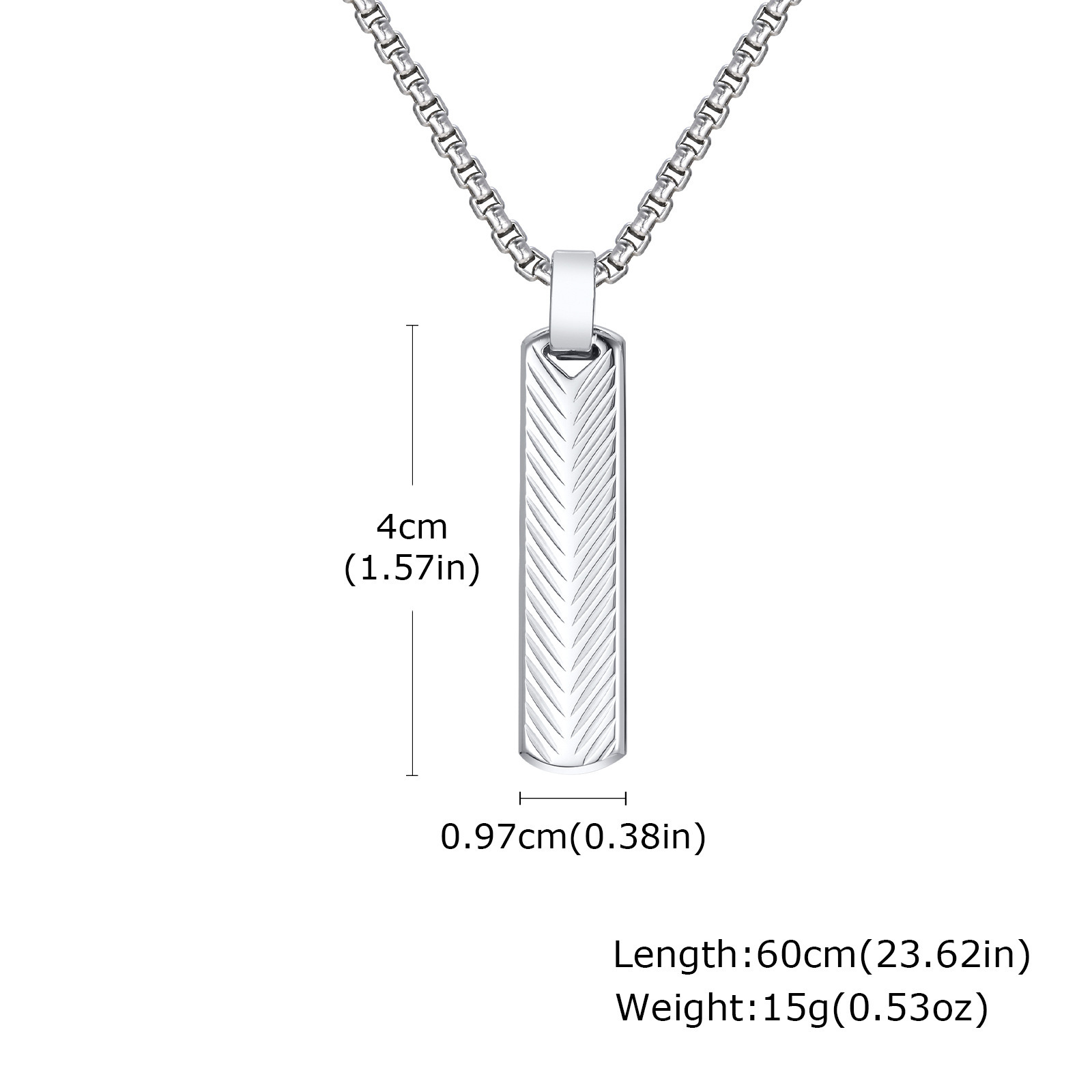 Casual Hip-Hop Rectangle Stainless Steel Men's Men Pendant Necklaces display picture 2