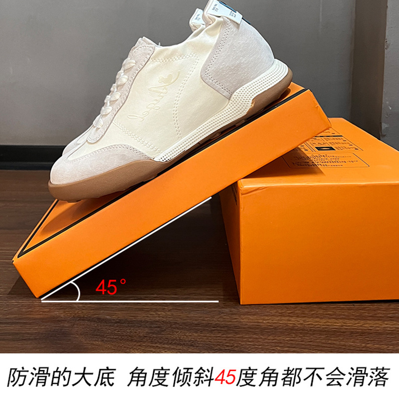 Thick-Soled Ballet Inner Heightening Moral Training Shoes 2025 New Leather Casual Sports Small Size Versatile White Shoes for Women