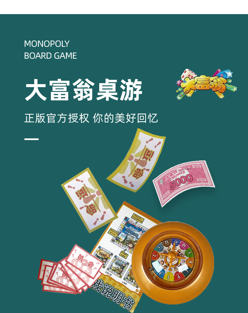 正版大富翁儿童经典豪华升级版号成年桌游学生世界之旅游戏棋-阿里巴巴