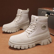 马丁靴秋冬季新款大黄靴加绒保暖英伦厚底休闲户外登山保暖工装靴
