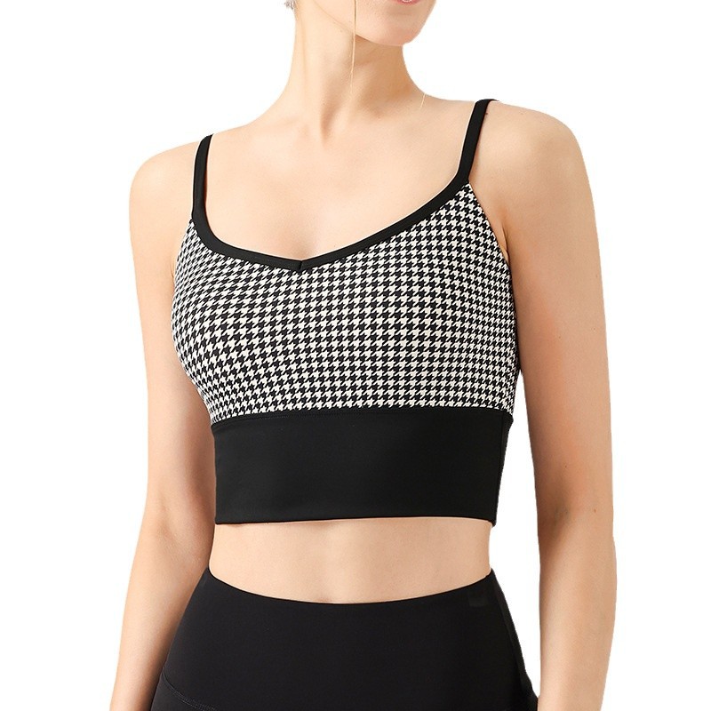[Precio de un bocado] chaleco de yoga francés sujetador deportivo correa de hombro delgada mil pájaros abdominal reducida delgada chaqueta de yoga mujer