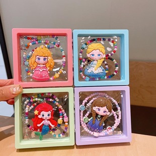 Children's cartoon necklace Girls cute princess beaded colorful little girl dopamine accessories baby jewelry wholesale