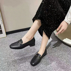 跨境真皮乐福鞋女2025秋季新款小皮鞋软底妈妈鞋女鞋平底单鞋女鞋