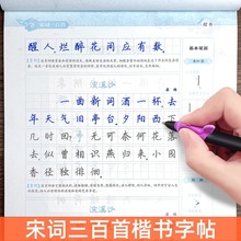 唐诗宋词三百首楷书临摹字帖成人学生硬笔书法古诗钢笔练字帖正楷