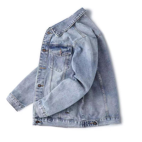 Spring and Autumn Versatile Men's Denim Jacket Ins Trendy Brand Loose Plus Size Work Jacket Denim Coat Fashion Factory Wholesale