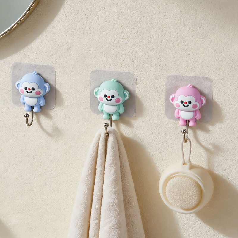 Q-style monkey-shaped hook, no need for nails or drilling, comes with built-in fragrance and deodorizing function, suitable for bathroom and kitchen storage, traceless hook Q-style monkey-shaped hook, no need for nails or drilling, comes with built-in fragrance and deodorizing function, suitable for bathroom and kitchen storage, traceless hook