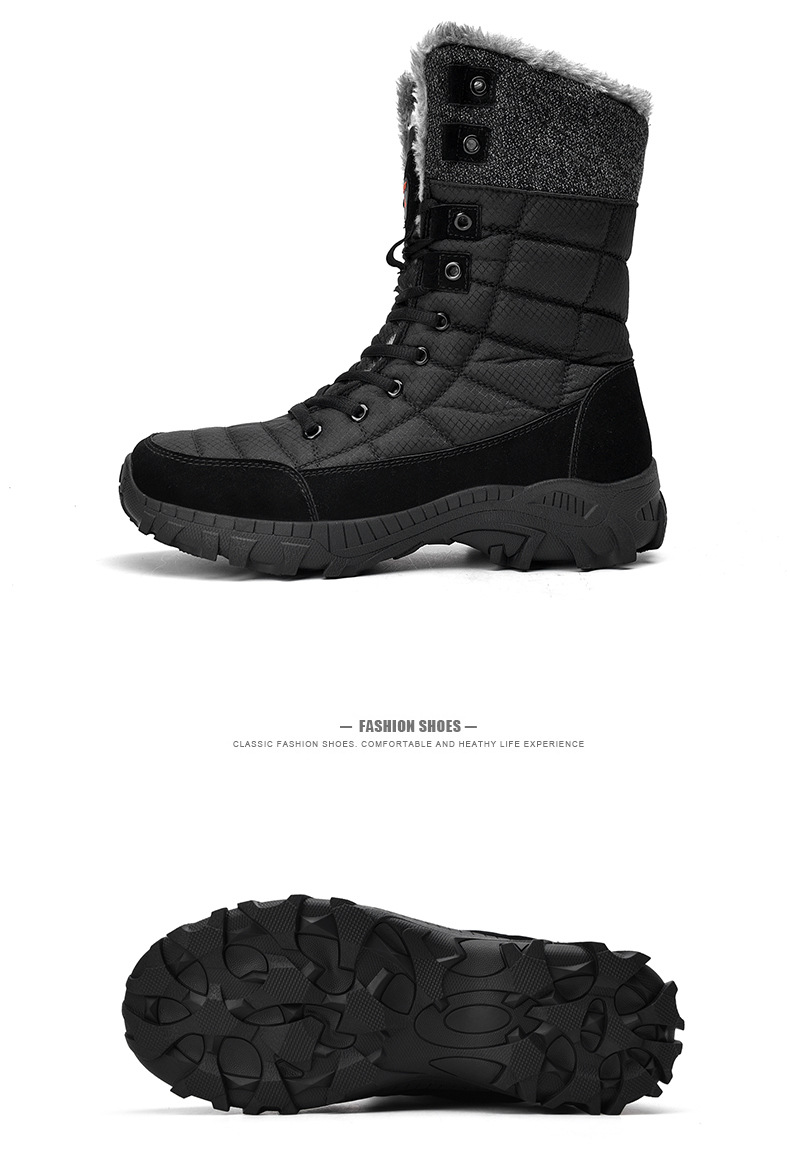 Winter outdoor snow boots High top boots non-slip waterproof warm large size cotton shoes light cold waterproof men's boots_voghion.com