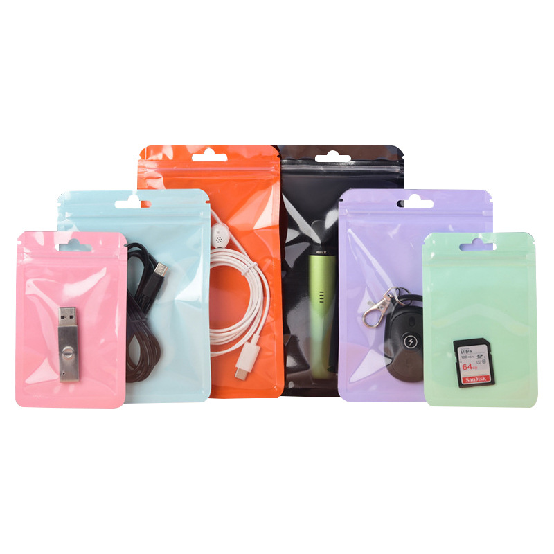 Bolsa ziplock de color bolsa de joyería linda etiqueta de la tarjeta gu bolsa de cremallera desgaste bolsa de herramientas de uñas bolsa de embalaje ins bolsa ziplock
