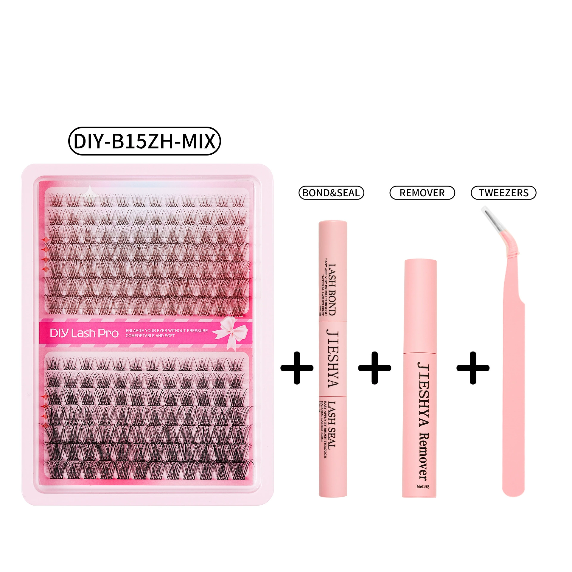 False Eyelash DIY Book, 640 pcs Clusters, 10D–40D Volume, Gift Box Kit