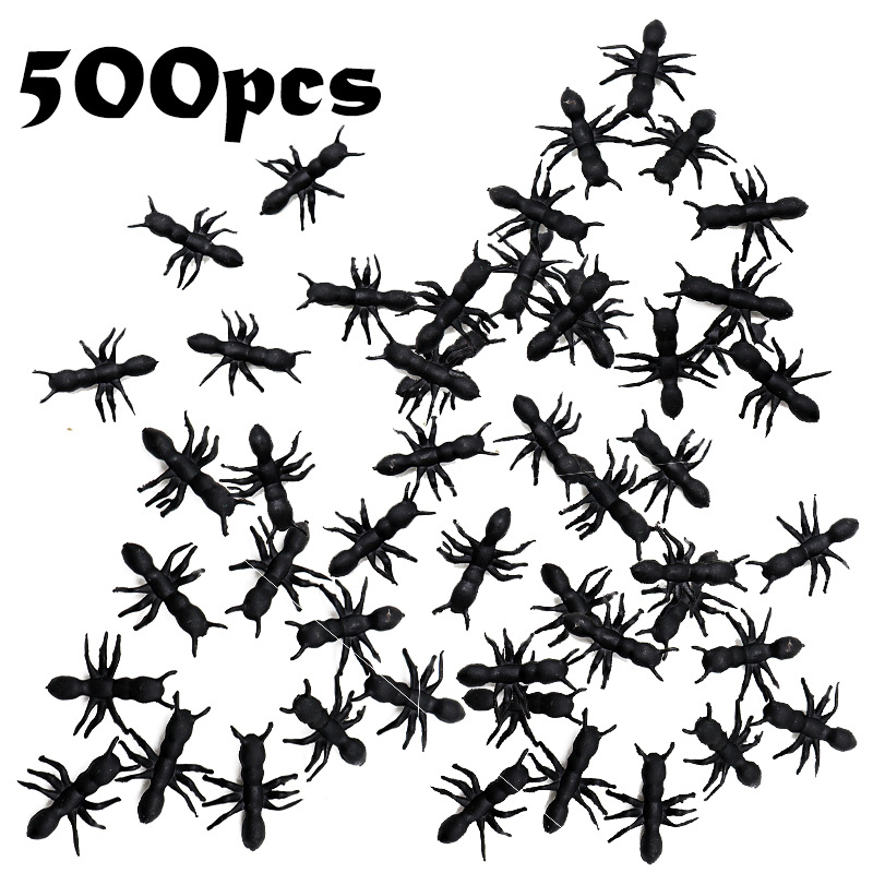 Halloween toy simulation black ant model new and strange little ant props holiday trick toys