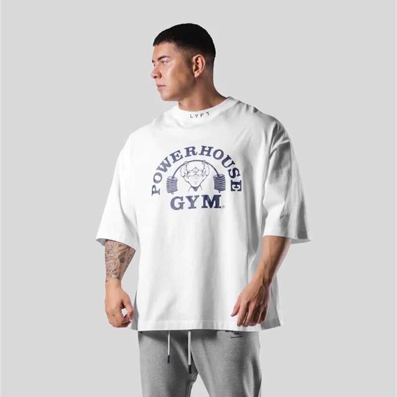 LYFT POWER HOUSE Joint Hot Selling plus size Cotton Short Sleeve T-Shirt Men's Half Sleeve Shoulder Top
