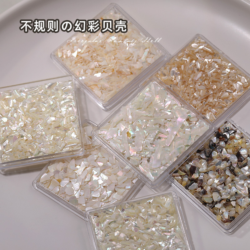 Small size nail art magic color shell fragments Japanese ultra-thin natural Bohai Bay abalone fragments nail jewelry wholesale Small size nail art magic color shell fragments Japanese ultra-thin natural Bohai Bay abalone fragments nail jewelry wholesale