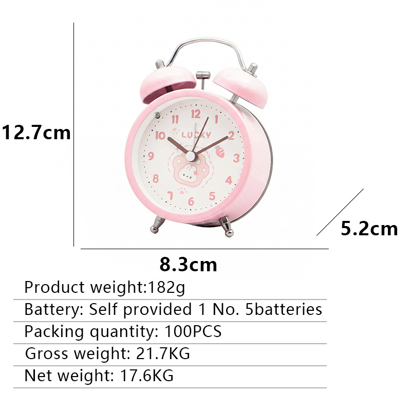 Nuevos estudiantes de secundaria y secundaria transfronterizos timbre de escritorio de metal pequeño reloj de despertador para niños lindos dormitorios animados mini despertador image 8