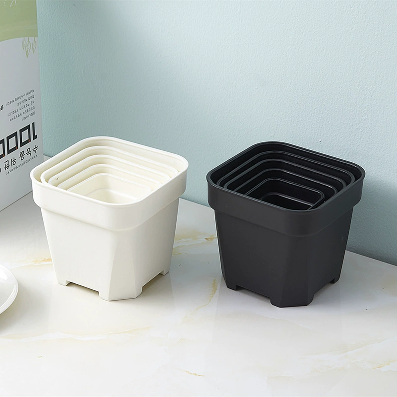 Очень толстые неглубокие квадратные горшки с несколькими характеристиками для домашнего садоводства, пластиковый цветочный горшок, квадратный цветочный горшок, матовый мясистый цветочный горшок