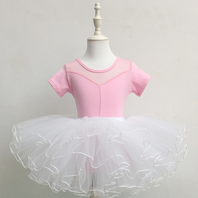 儿童舞蹈服女童练功服夏季短袖跳舞服中国舞民族舞芭蕾蓬蓬裙服装|ru