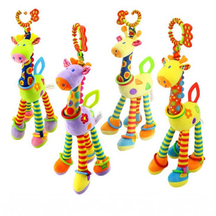 Ring Paper Baby Car Hanging Toy 0-1 Year Old Gum Giraffe Bed Bell
