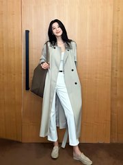 高级感风衣外套女秋季新款小个子中长款收腰英伦风韩休闲大衣