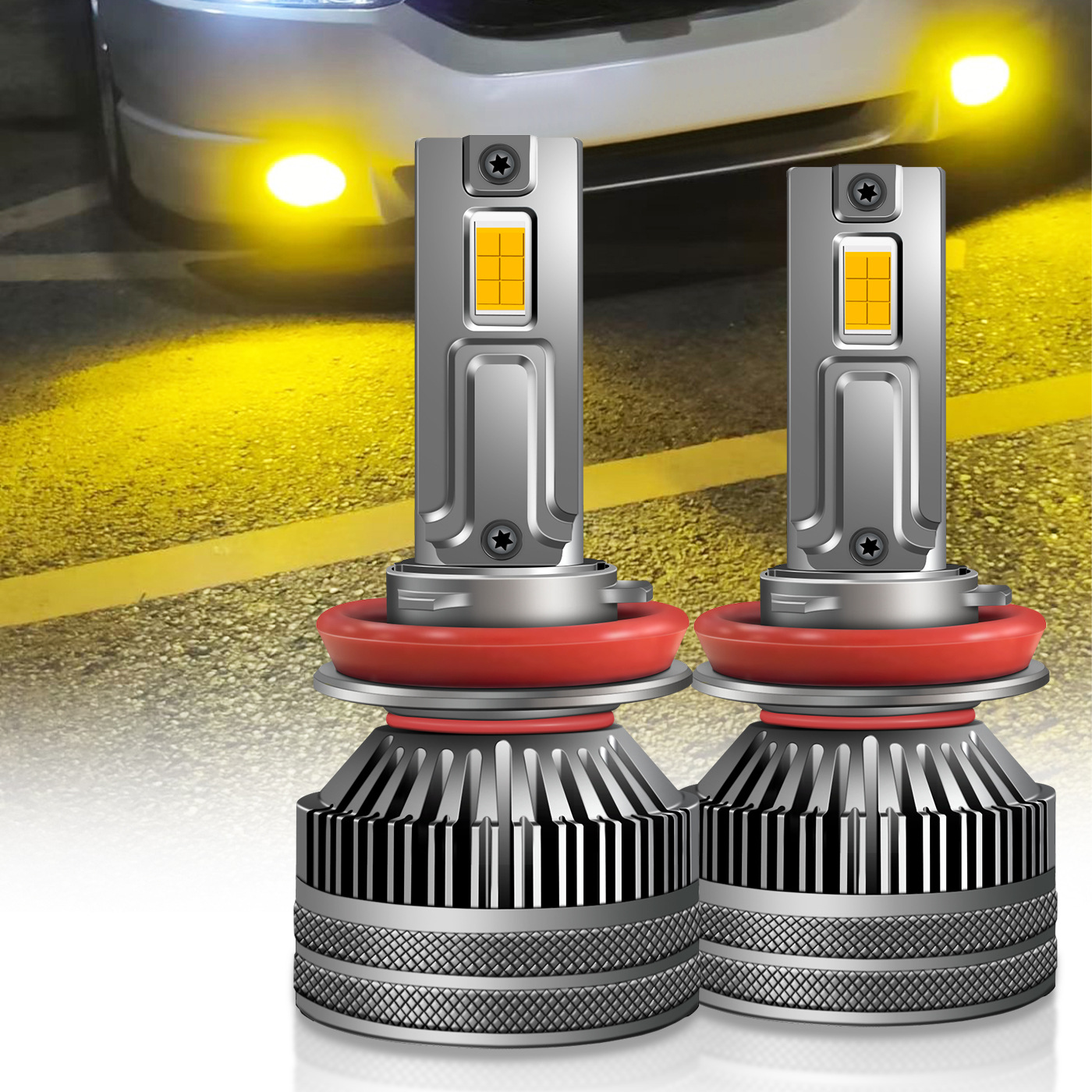 厂家质量稳定温控H11黄金眼雾灯高亮汽车led大灯3000K黄金光9006