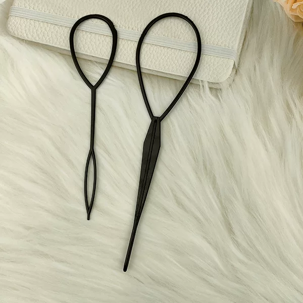 Hair pulling needle hair two-piece set ball head hair curler pattern curling tool hair knitting needle hair curler set