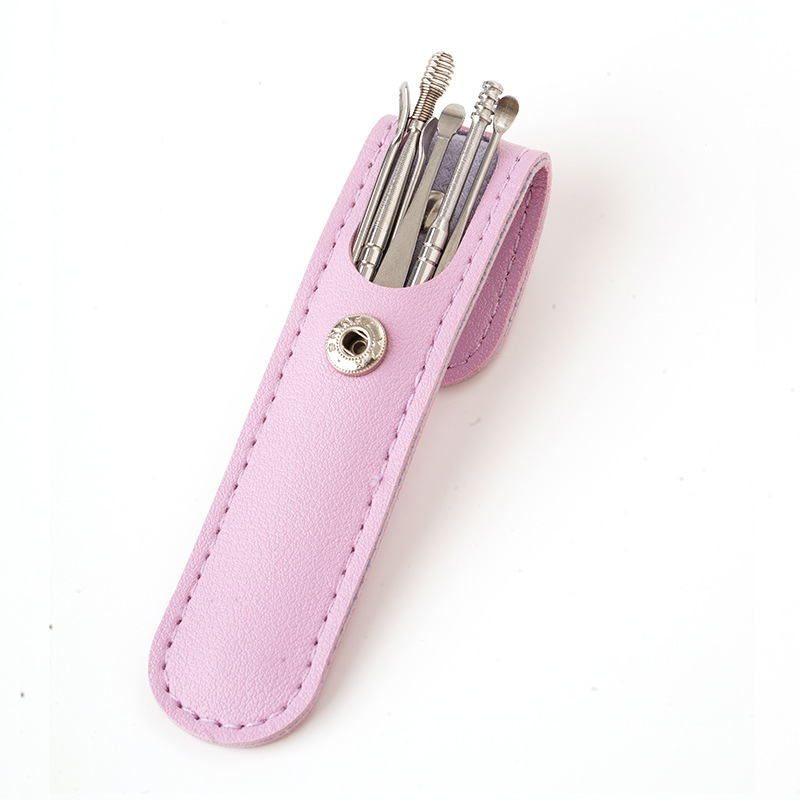 6-piece set of ear spoons, ear scoops, stainless steel ear scoops, portable ear picking tools set, children and adults spiral ear scrapers 