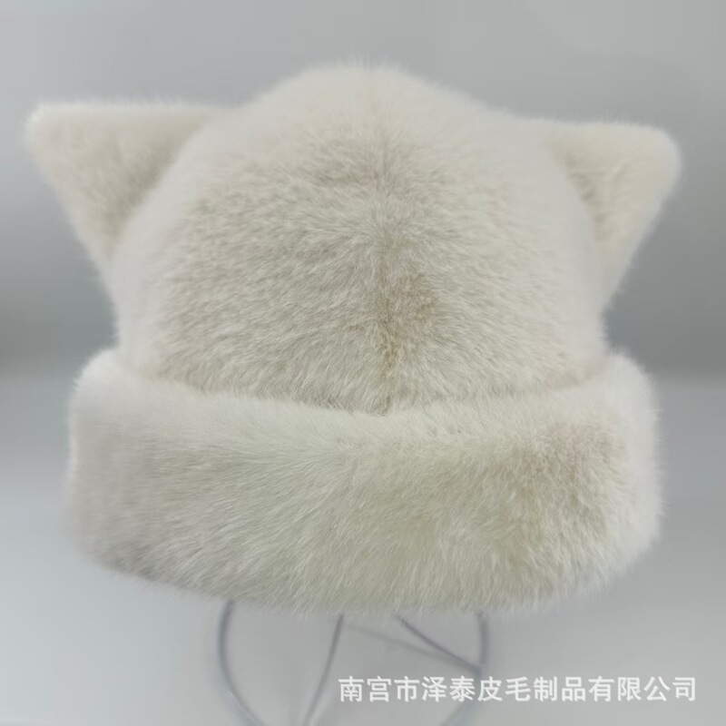 小精灵可爱小熊耳朵毛绒帽女冬季保暖减龄护耳帽百搭套头帽小香风|undefined