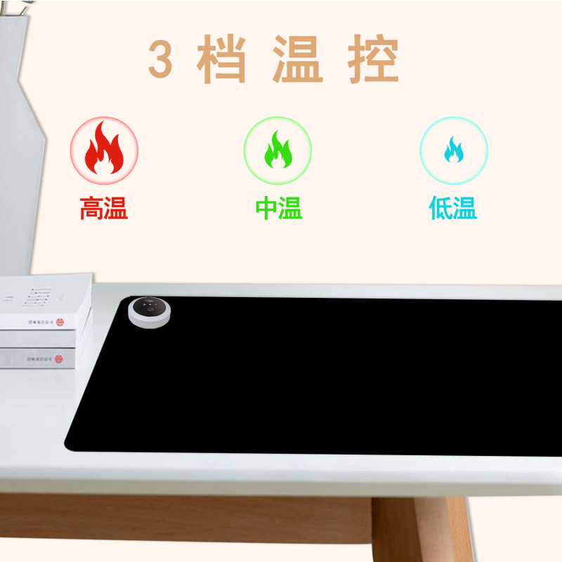 黒加熱マウスパッド大型汚れにくい加熱パッドレザー防水 3 スピード温度制御 e スポーツゲームデスクパッド|undefined