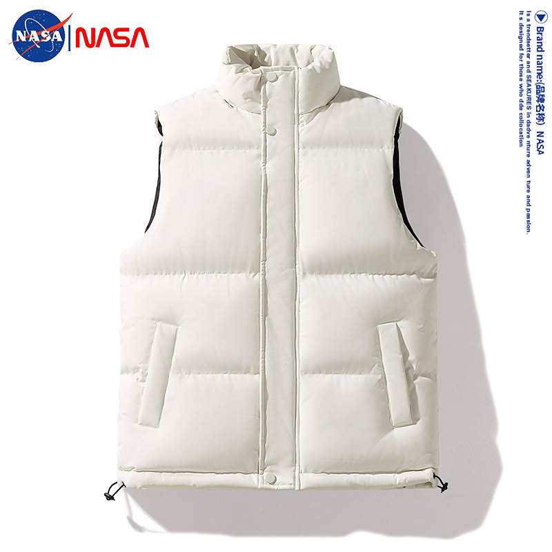 NASA color sólido más chaleco de algodón de terciopelo hombre ropa de chaleco casual primavera otoño invierno chaleco sin mangas chaqueta de hombro chaqueta