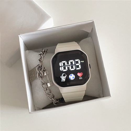 Astronaut watches for men and women, high-looking ins, simple and fashionable, middle and high school student parties, children's luminous electronic watches, trendy