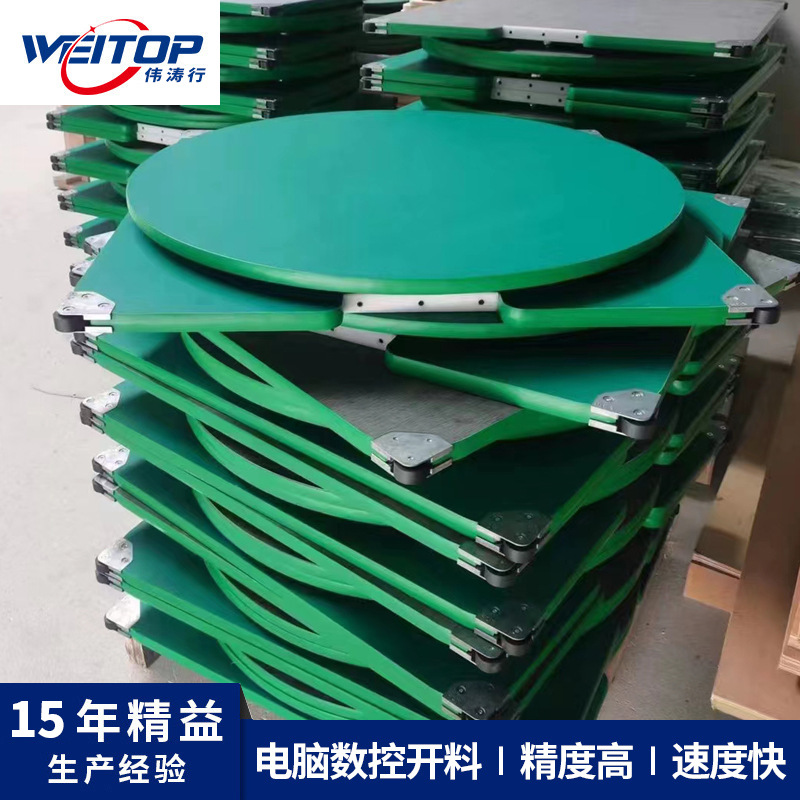 流水线pvc台面板异型切割倍速链360°旋转定位双层圆形工装板加工