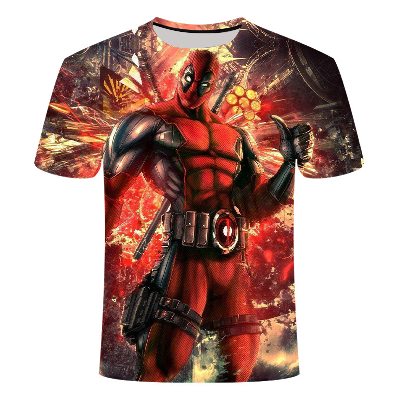 Deadpool Wade Winston Wilson 3D Print Short Sleeve T-Shirt Loose Clothes AliExpress Cross Border