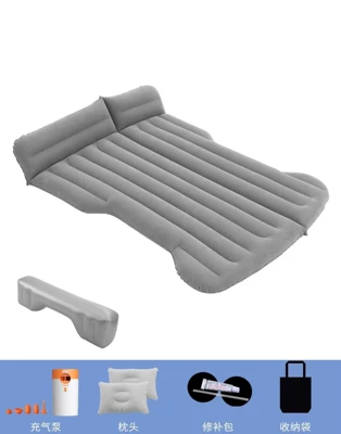 Portable Car Trunk Mat, Vehicle-mounted inflatable bed - two-purpose-for-trunk-and-rear-seat-gray-tesla-with-wireless-dry-battery-pump-long-pier