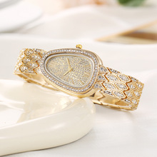 新款时尚蛇头镶钻个性奢华手链表钢带表腕表石英表厂家直销批发