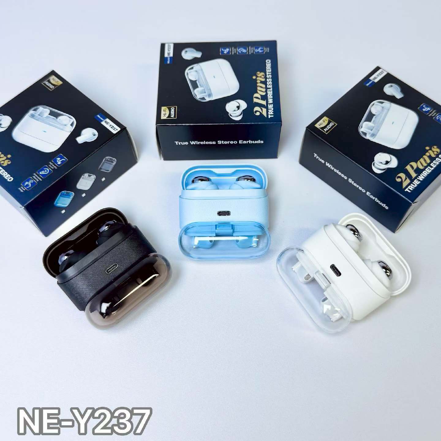 NE-Y237 auriculares bluetooth dos a dos en uno de alta calidad de sonido inalámbrico reducción de ruido de larga duración auriculares deportivos pareja