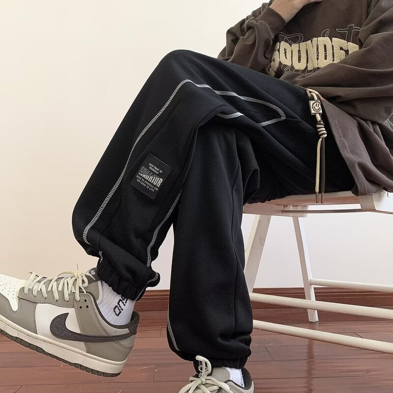 American Style Casual Pants Men's Autumn Loose Trendy Brand Striped Grey Sports Pants Spring and Autumn New Pants American Style Casual Pants Men's Autumn Loose Trendy Brand Striped Grey Sports Pants Spring and Autumn New Pants