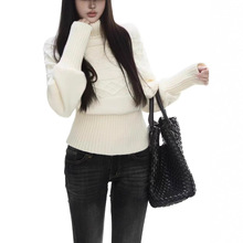 高领毛衣女2025新款秋冬宽松显瘦百搭套头针织衫上衣女装