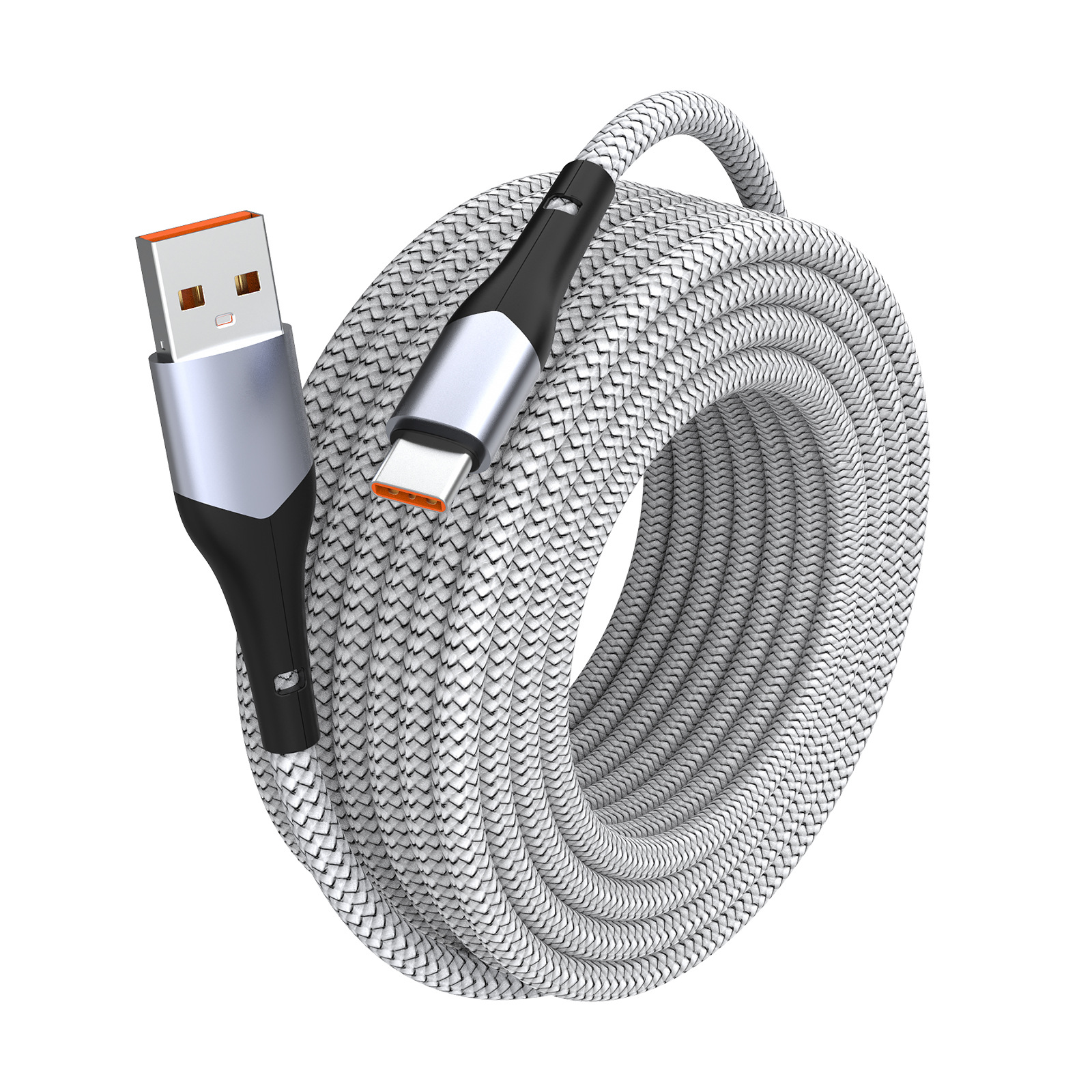 6A cable de datos de carga súper rápida trenzado alargado tipo-c para Huawei Android Apple cable de datos grueso al por mayor