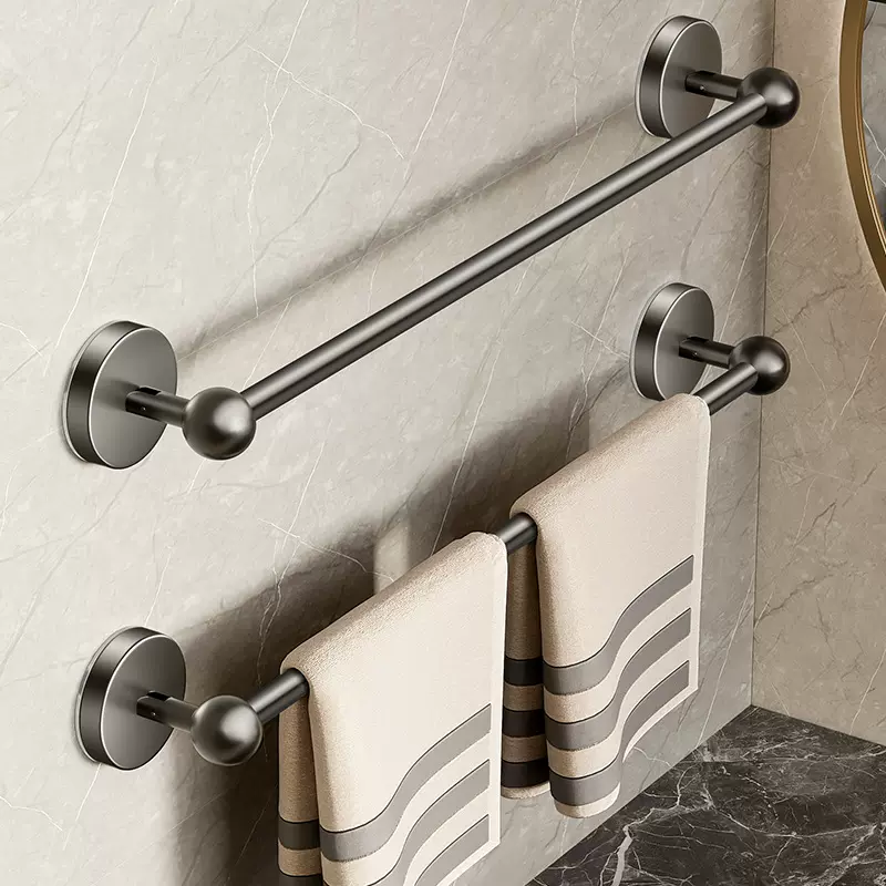 吸盘毛巾架卫生间免打孔浴室墙上毛巾杆置物架洗手间浴巾收纳挂架