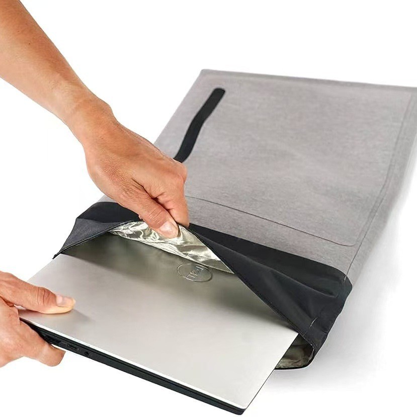 Gray Waterproof Shielding Bag iPad Document Bag Waterproof Anti-Positioning Signal Blocking Faraday Bag