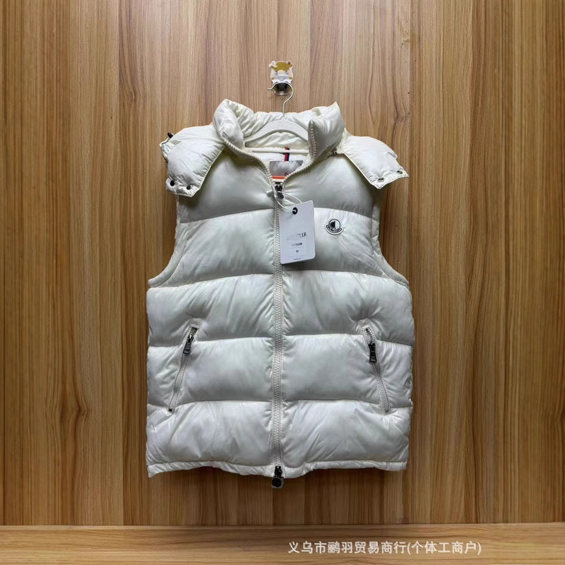 2024 Autumn and Winter New Mengjia Classic Hooded Stand Collar Vest Cotton Clothes Couple Style Vest Warm Vest Jacket