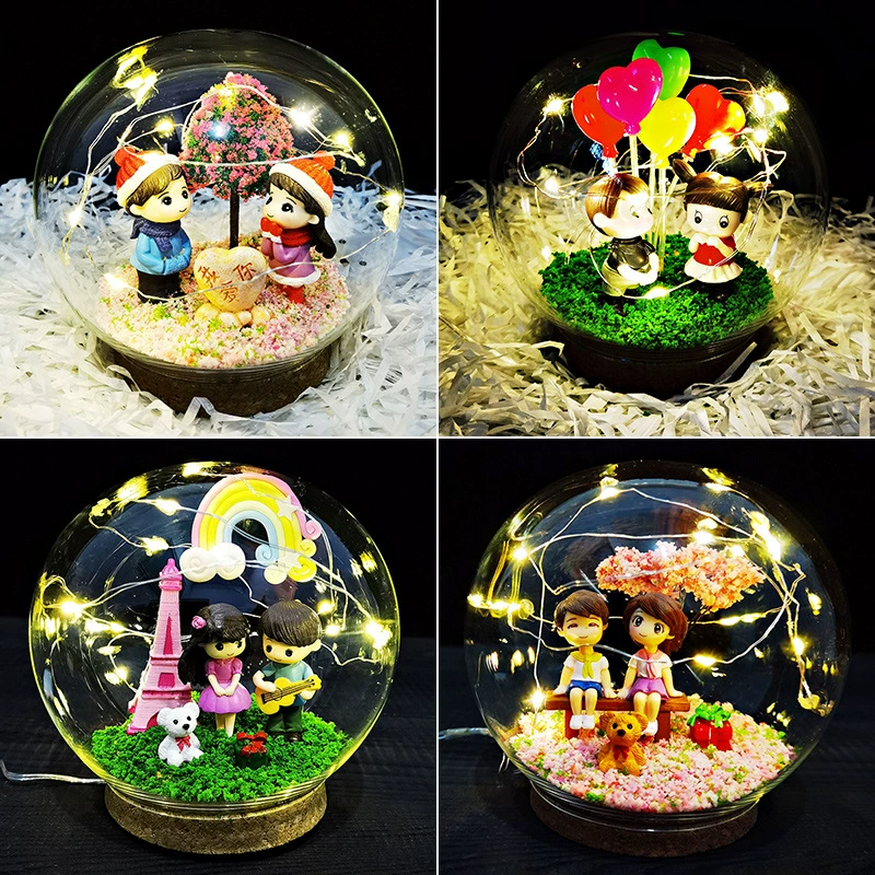 Креативный подарок на День Святого Валентина для мальчиков и девочек пара подарок на день рождения Онлайн Красный ручной работы DIY хрустальный шар лампа украшение