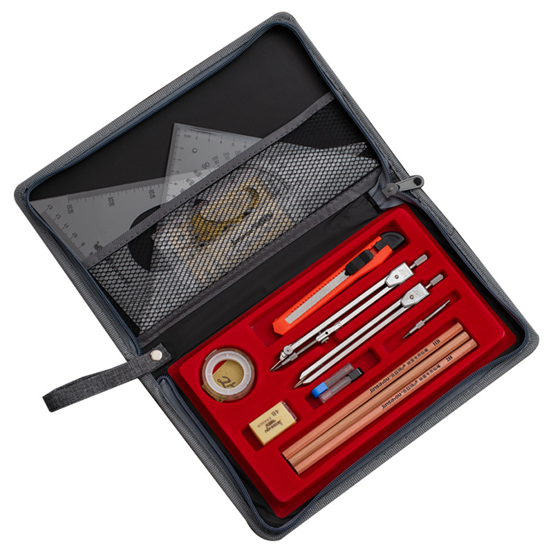 Paquete de dibujo de maquinaria de ingeniería de construcción conjunto de dibujo de reglas brújula triangular papelería universitaria herramienta de dibujo profesional