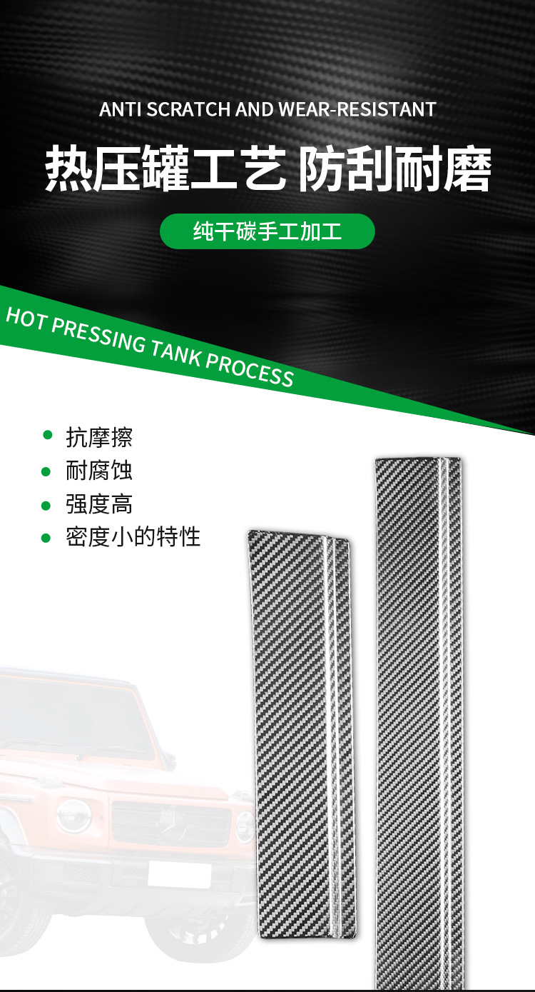 Suitable for Mercedes-Benz G-Class G500G63W464 Carbon Fiber Door Sill Strips, Welcome Pedals, Off-Road Appearance Upgrade Stickers and Accessories