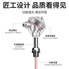 跨境铂铑热电偶S型B型R型0-1700耐高温温度传感器K型热电偶变送器