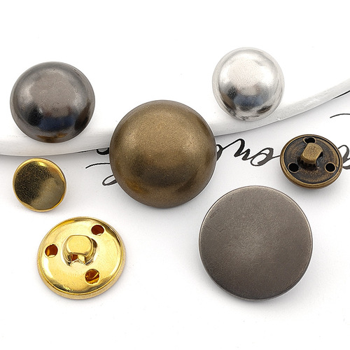 Metal high-leg mushroom hand-stitched button retro suit coat overcoat windbreaker button copper flat decorative buttons