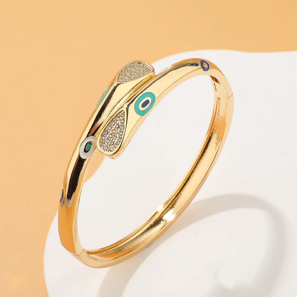 Fashion Geometric Copper Plating Zircon Bangle 1 Piece