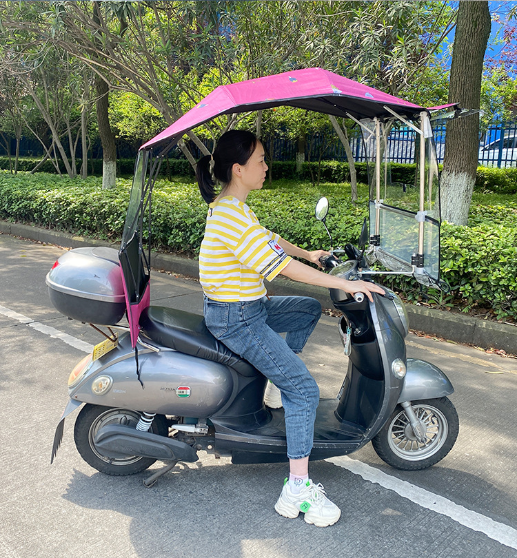 The New Electric Vehicle Is Convenient and Foldable, with a Windproof, Rainproof, and Sunproof Retractable Thickened Canopy